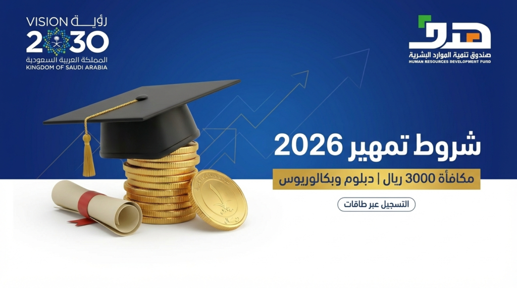 شروط تمهير 2026 ومكافأة 3000 ريال لحملة البكالوريوس والدبلوم وطريقة التسجيل عبر طاقات