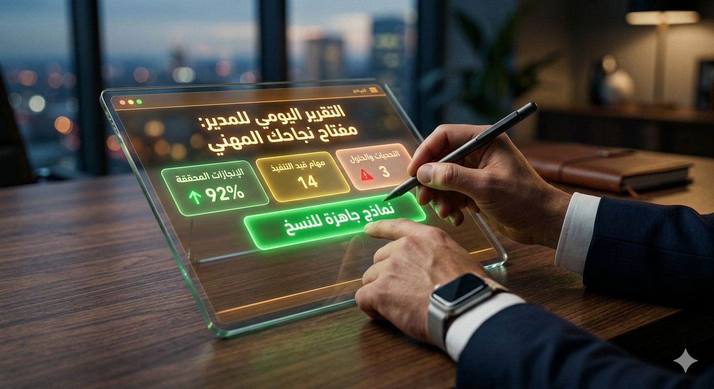 شرح كيفية كتابة التقرير اليومي للمدير مع نماذج احترافية جاهزة للنسخ